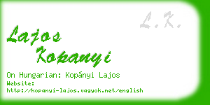 lajos kopanyi business card